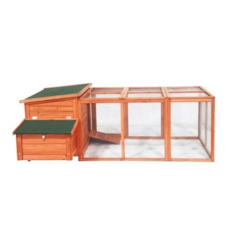 Aleko Fir Wood Chicken Coop / Rabbit Hutch with Chicken Run - 57x87x32" DXH003